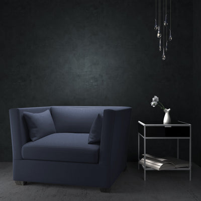 Rivington Chair - Blue Print Box Weave Linen