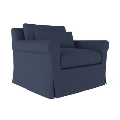 Ludlow Chair - Blue Print Box Weave Linen