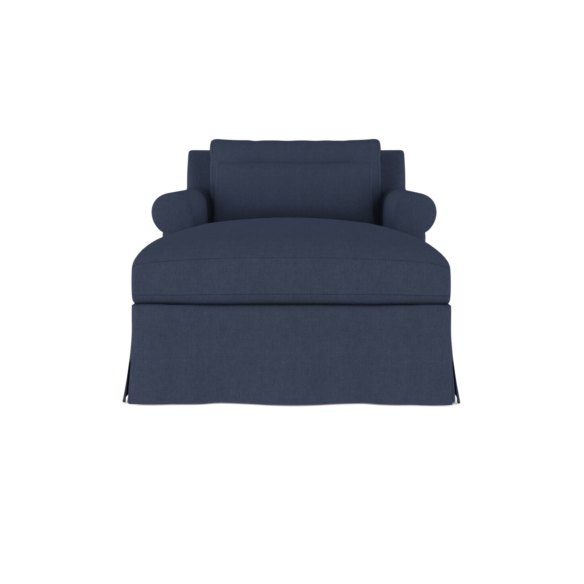Ludlow Chaise - Blue Print Box Weave Linen