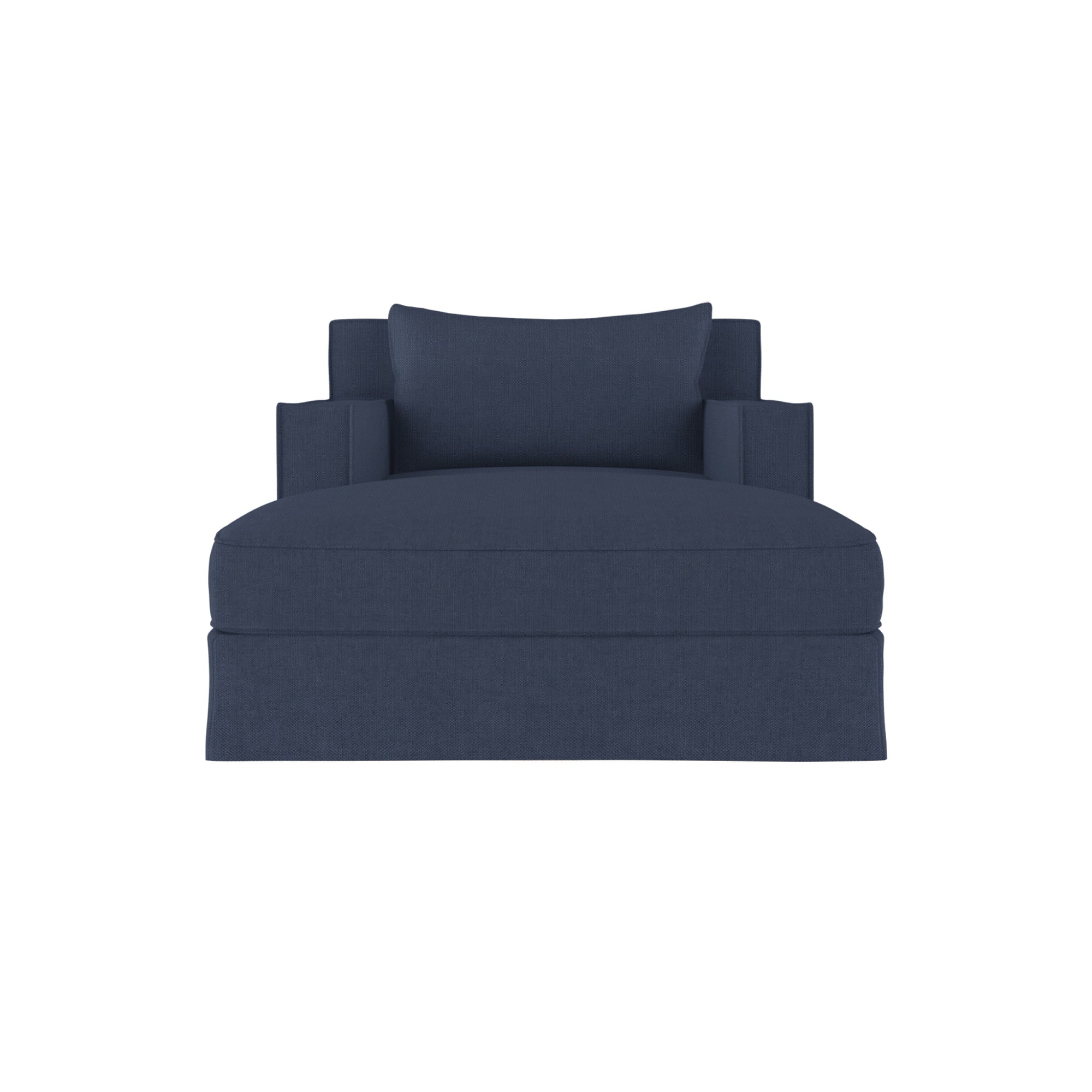 Mulberry Chaise - Blue Print Box Weave Linen