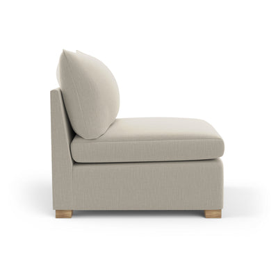Evans Armless Chair - Oyster Box Weave Linen