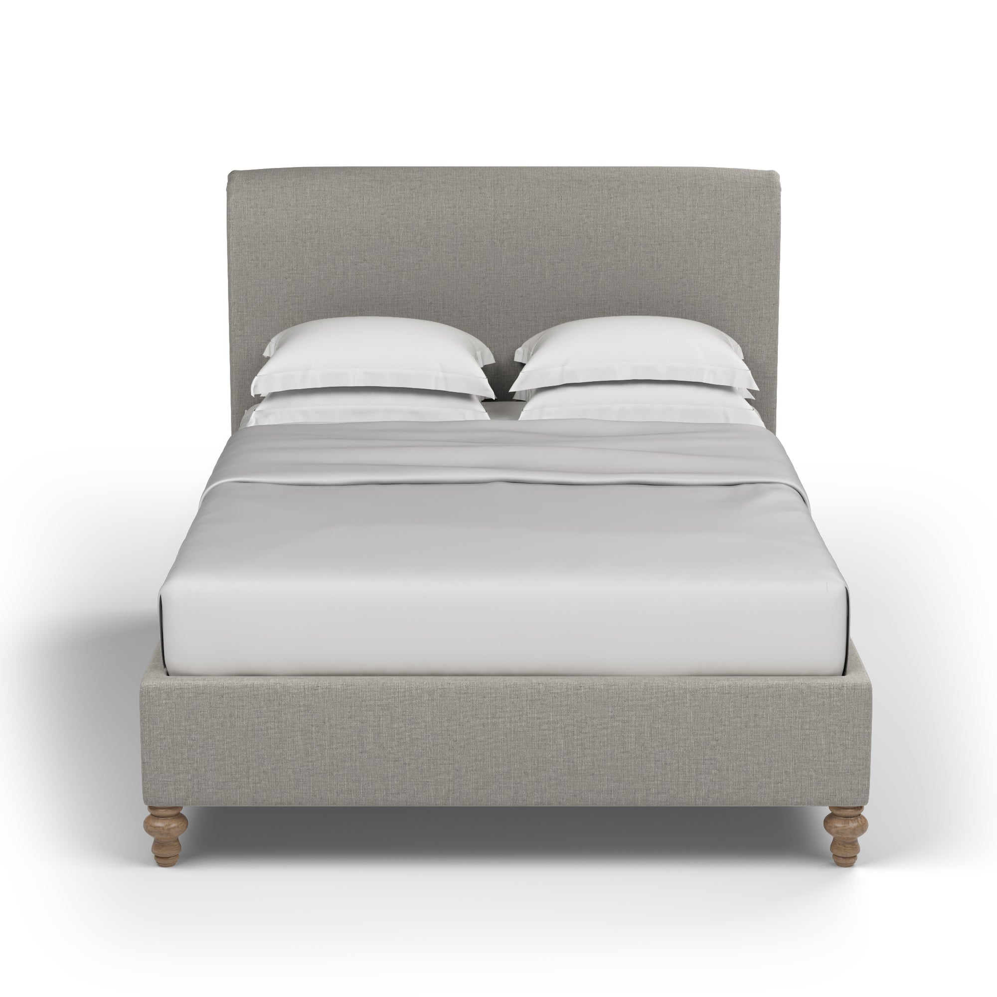 Liberty Panel Bed - Silver Streak Box Weave Linen