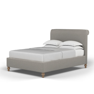 Liberty Panel Bed - Silver Streak Box Weave Linen