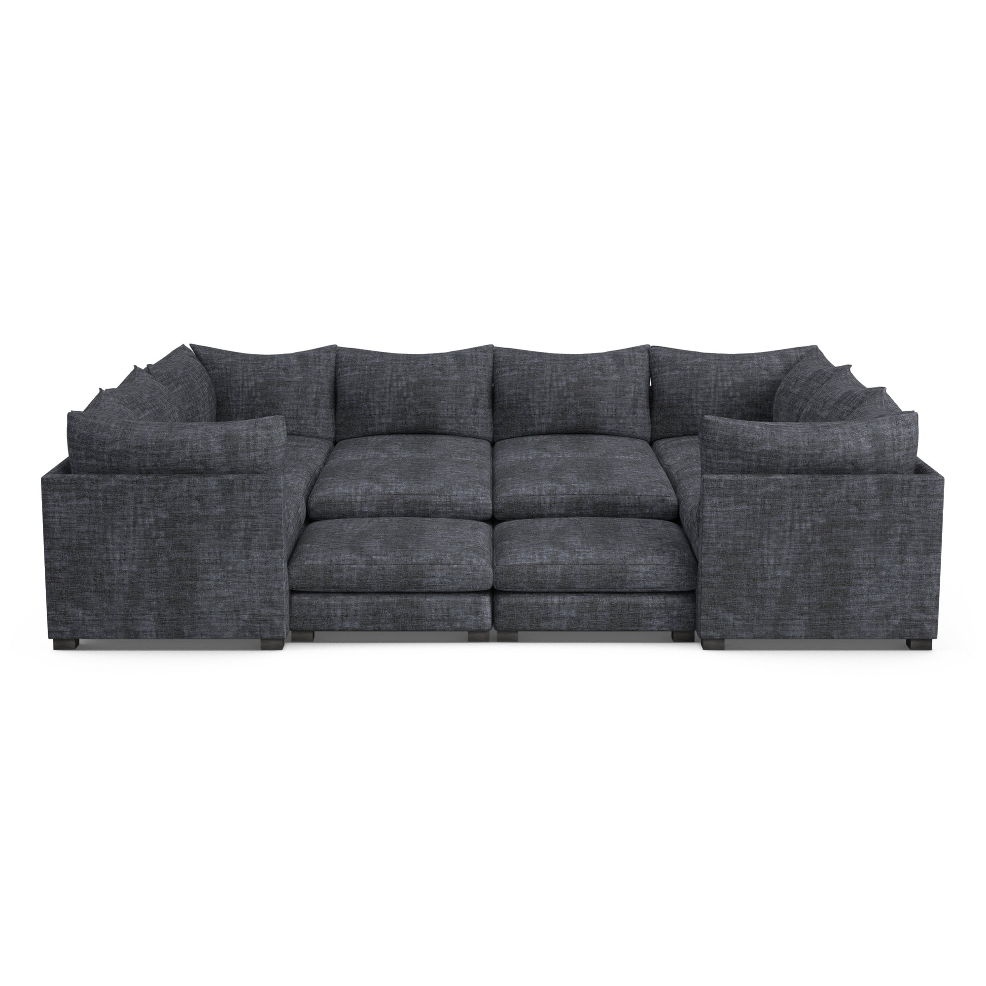 Evans 12-Piece Total-Pit Sectional - Graphite Crushed Velvet