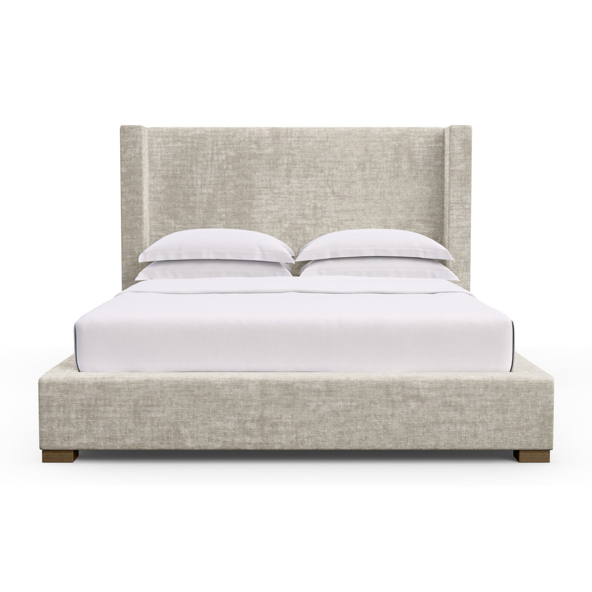 Roxborough Shelter Bed - Oyster Crushed Velvet