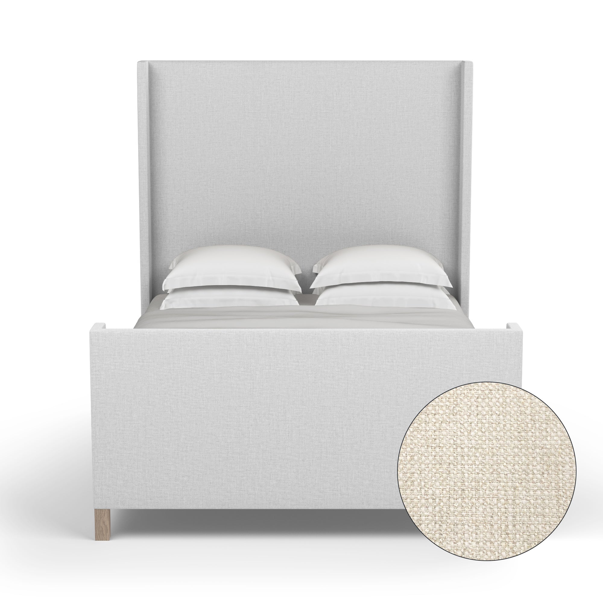 Lincoln Shelter Bed w/ Footboard - Alabaster Basketweave