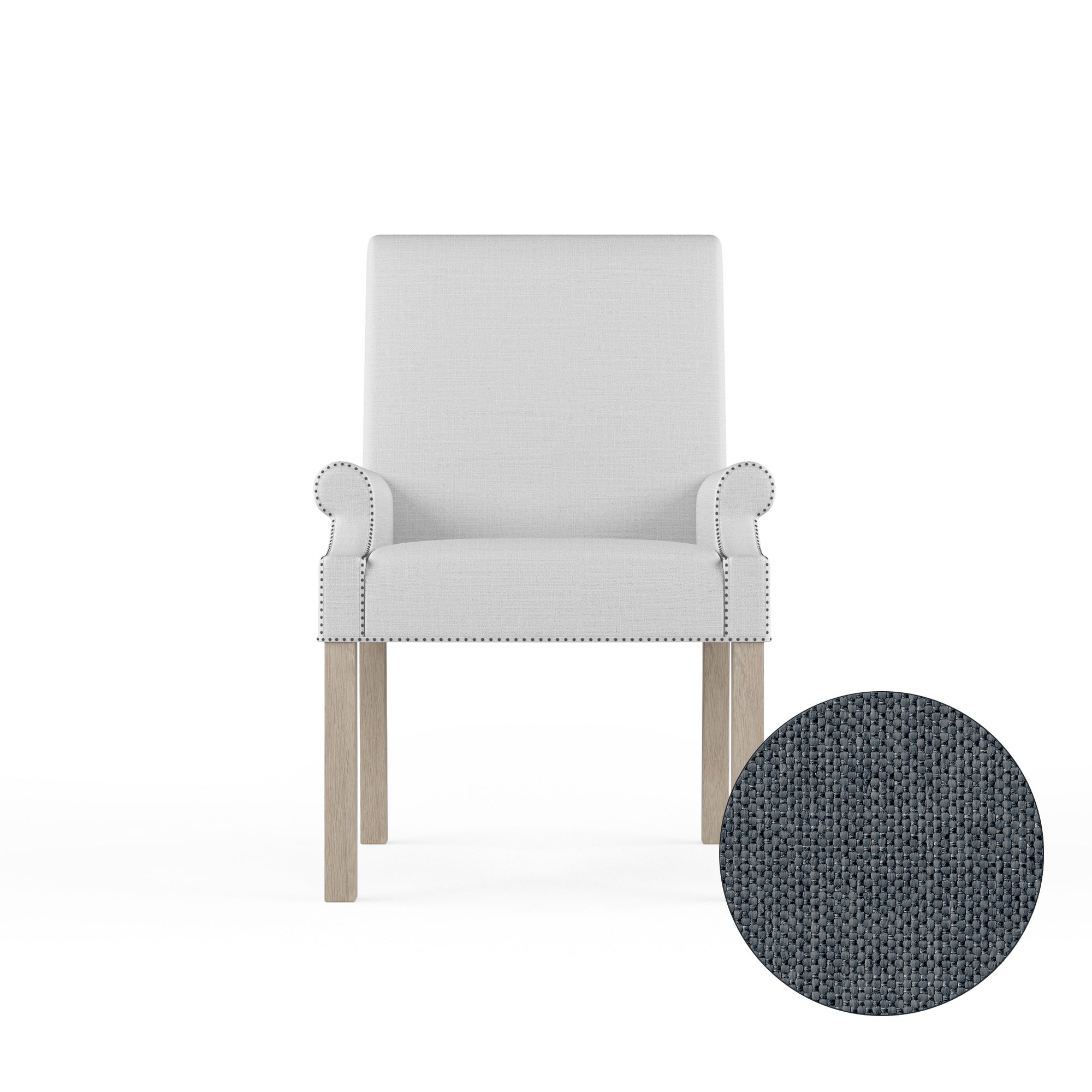Abigail Dining Chair - Bluebell Pebble Weave Linen