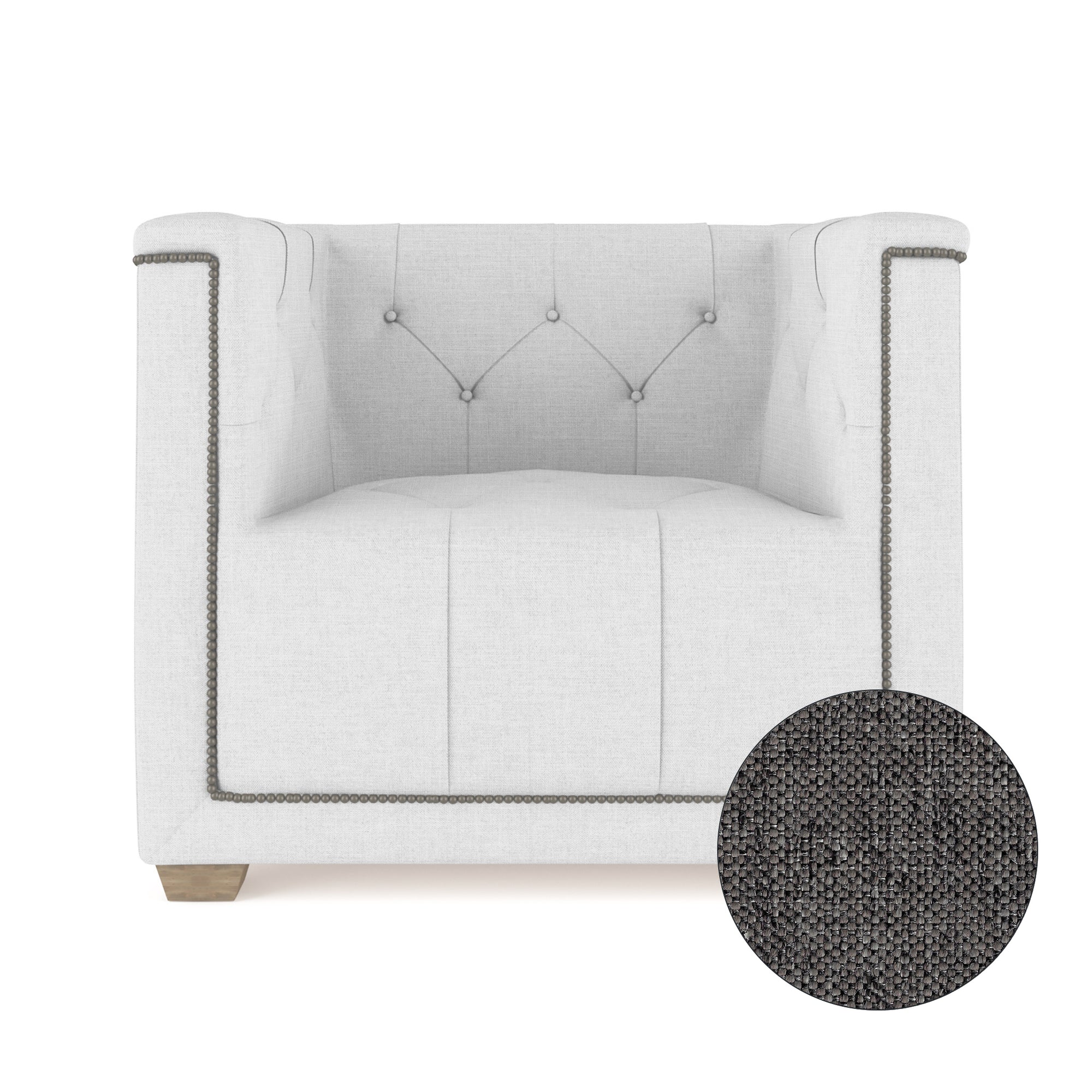 Hudson Chair - Graphite Pebble Weave Linen