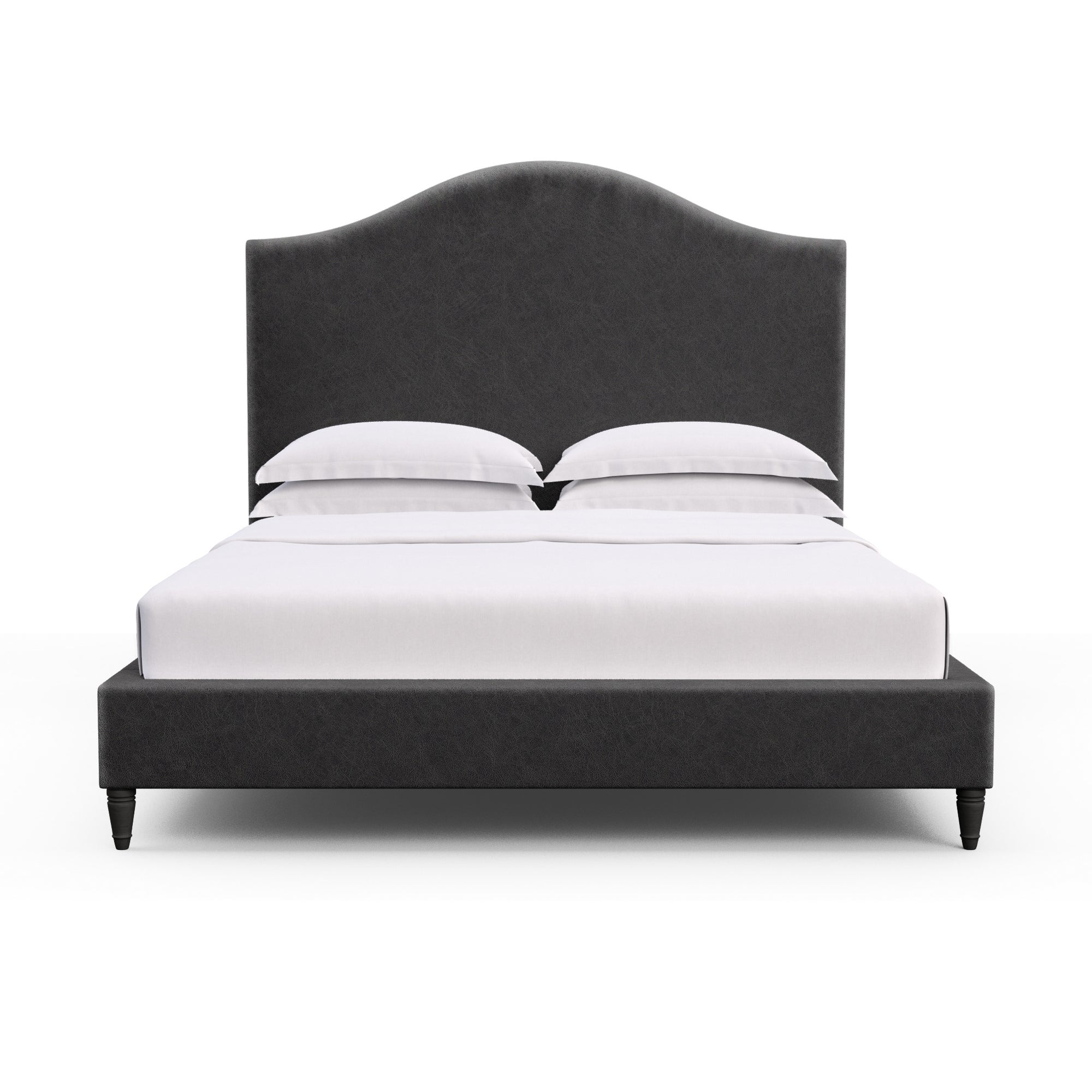 Montague Arched Panel Bed - Black Jack Distressed Leather