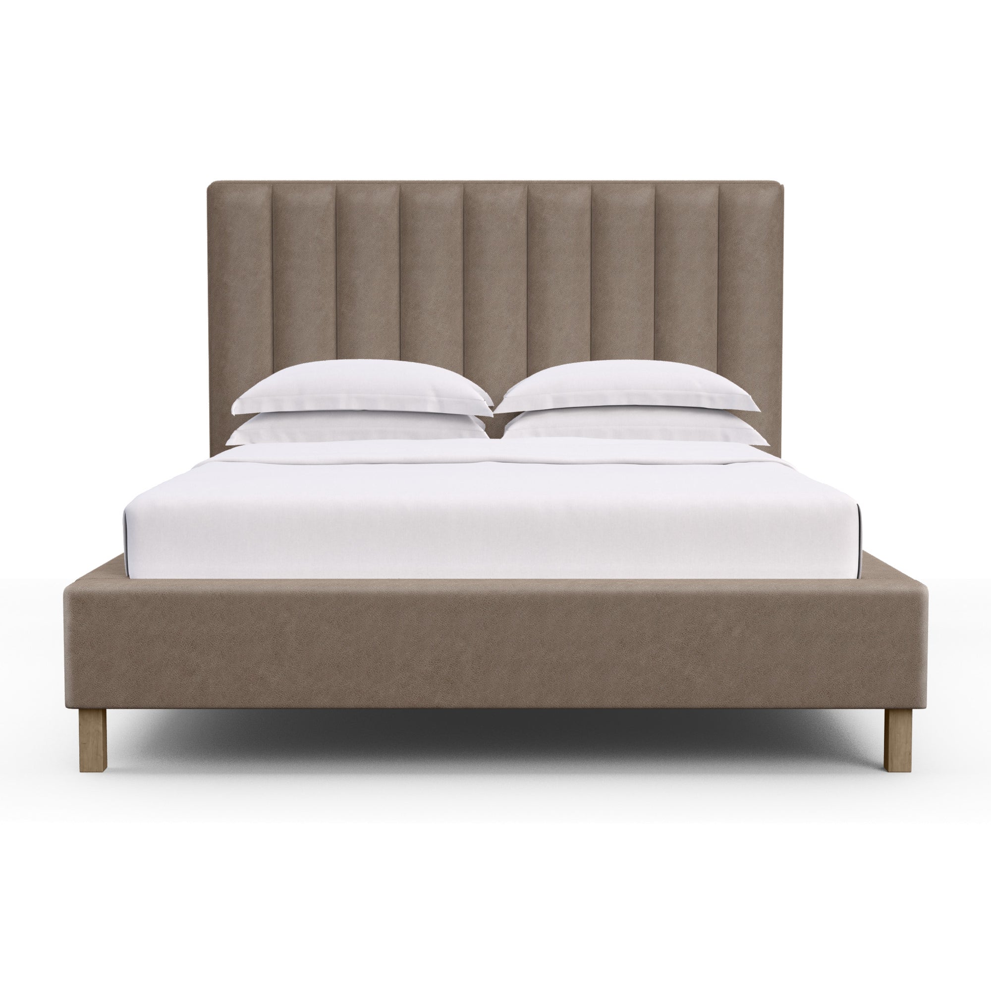 Highline Vertical Channel Panel Bed - Pumice Vintage Leather