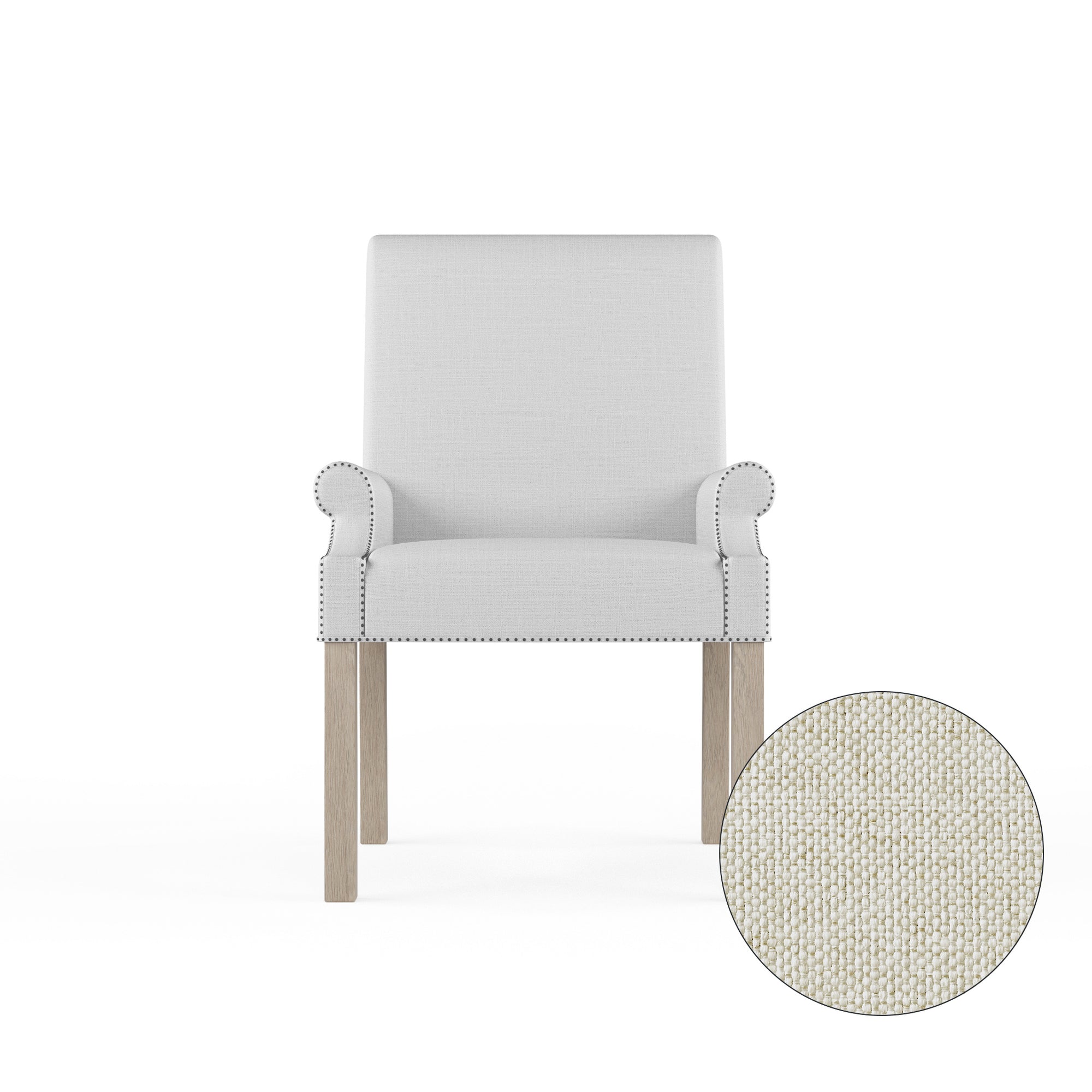 Abigail Dining Chair - Alabaster Pebble Weave Linen