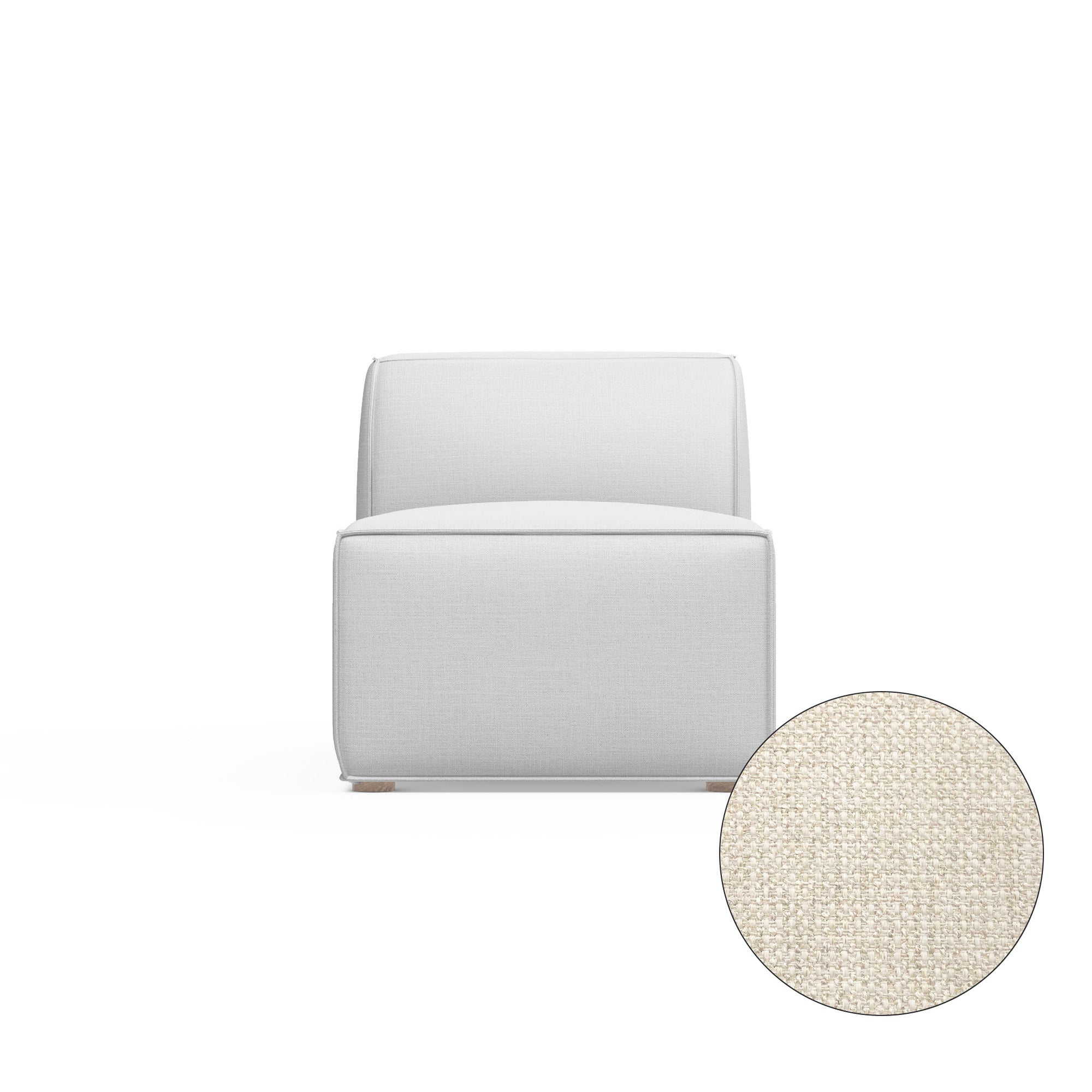 Varick Armless Chair - Alabaster Basketweave