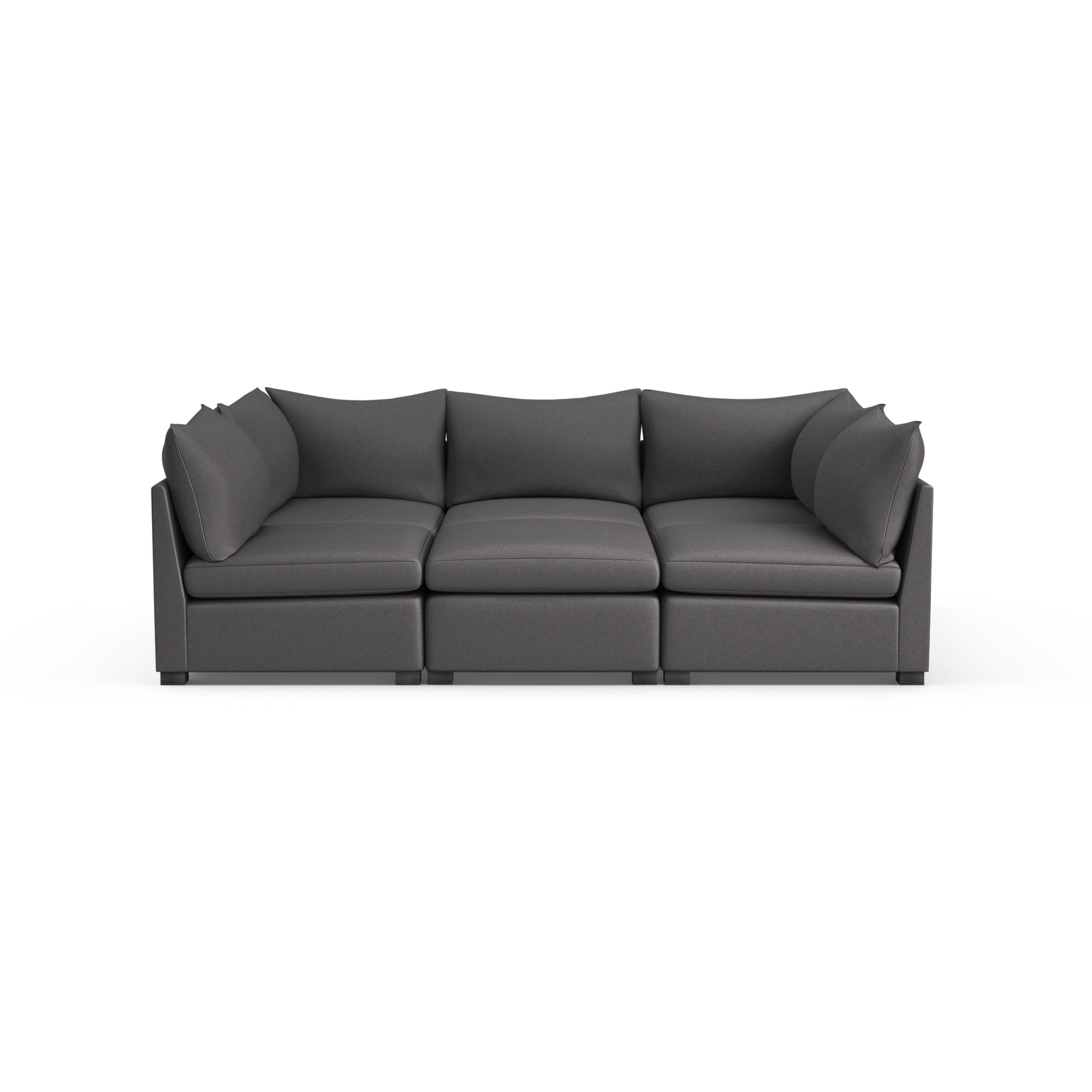 Evans 6-Piece Total-Pit Sectional - Graphite Plush Velvet