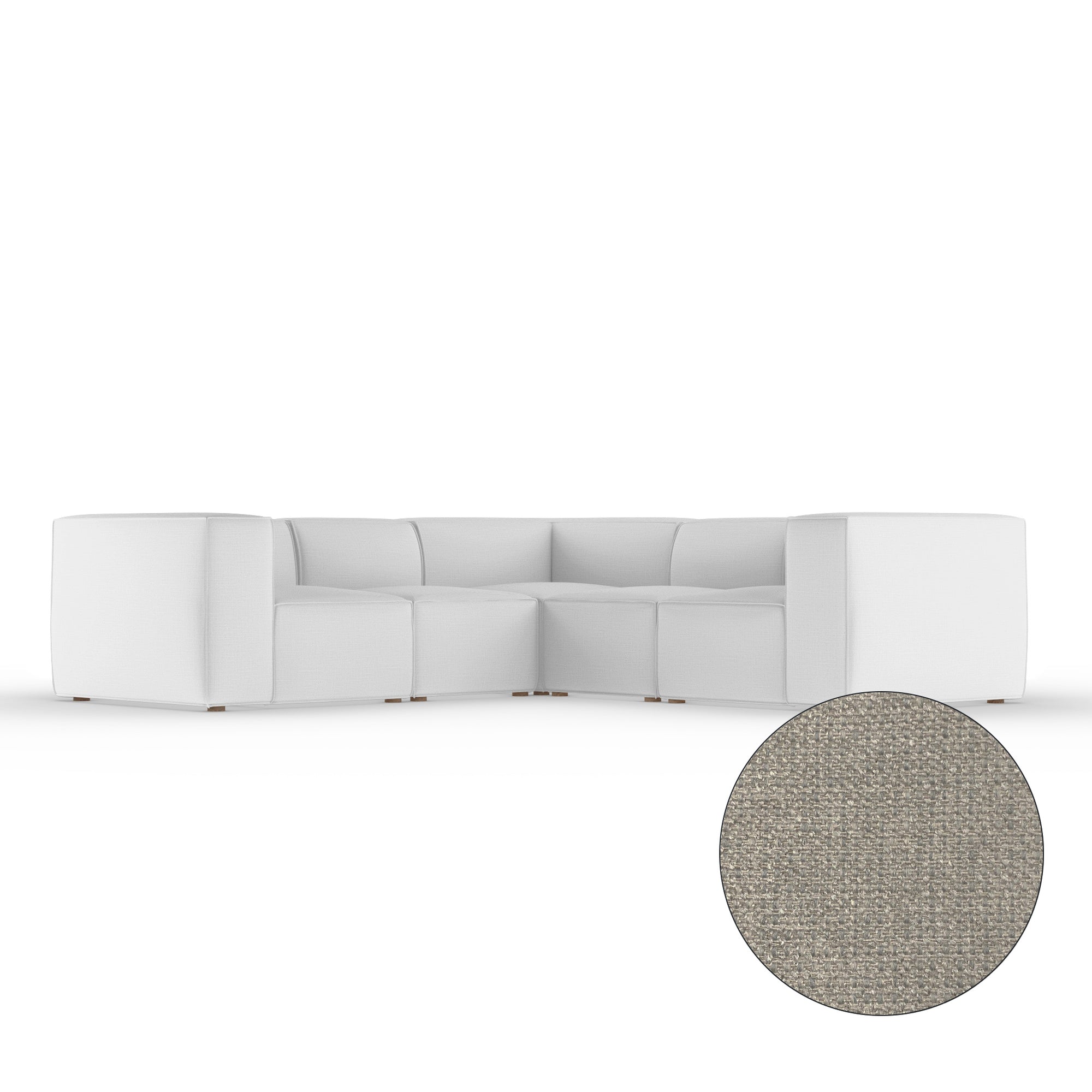 Varick 5-Piece Corner Sectional - Silver Streak Basketweave