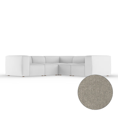 Varick 5-Piece Corner Sectional - Silver Streak Basketweave