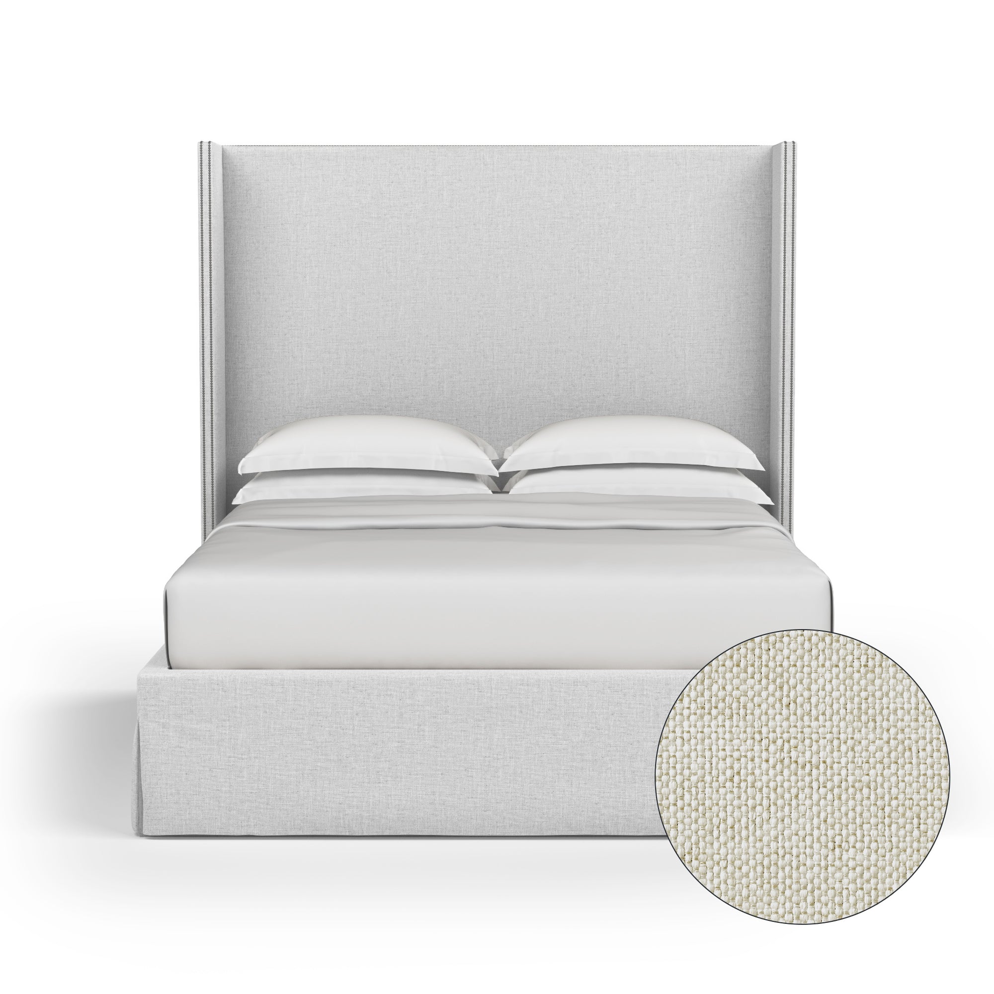 Kaiser Box Bed - Alabaster Pebble Weave Linen