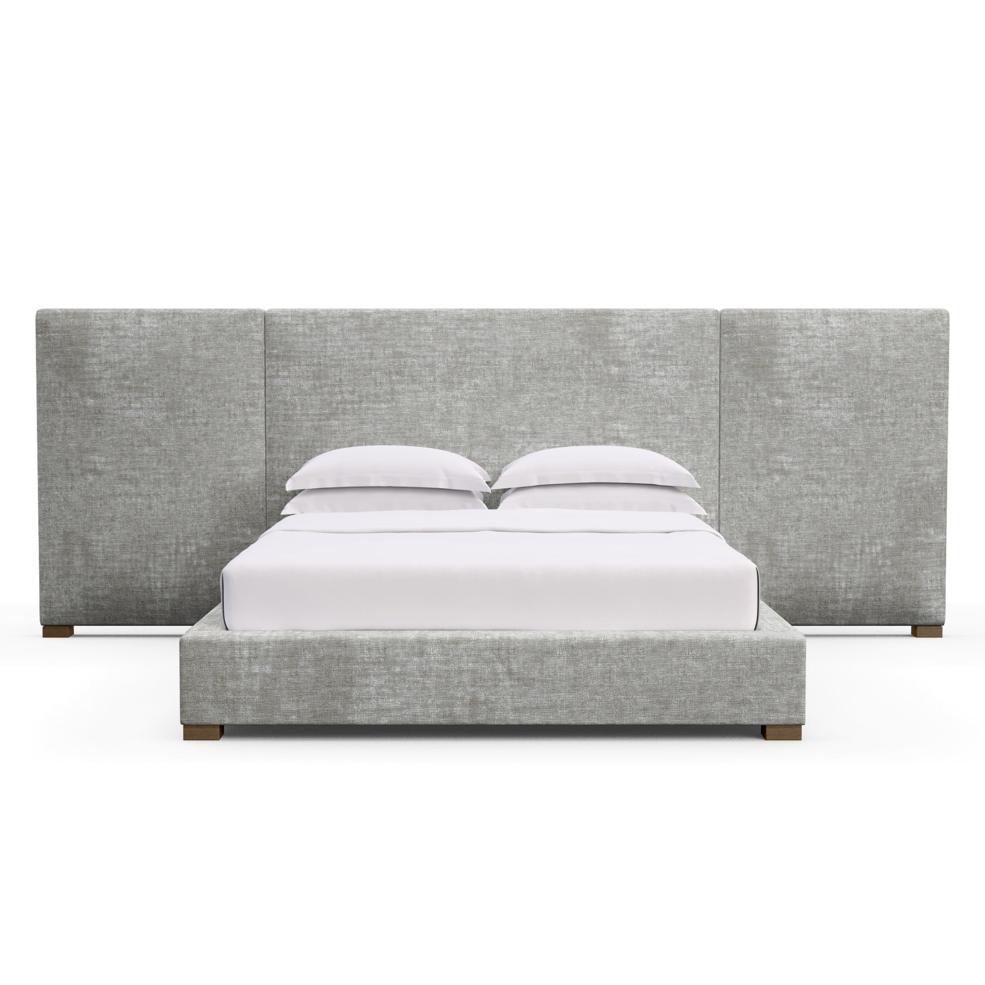 Prospect Extended Panel Bed - Silver Streak Crushed Velvet