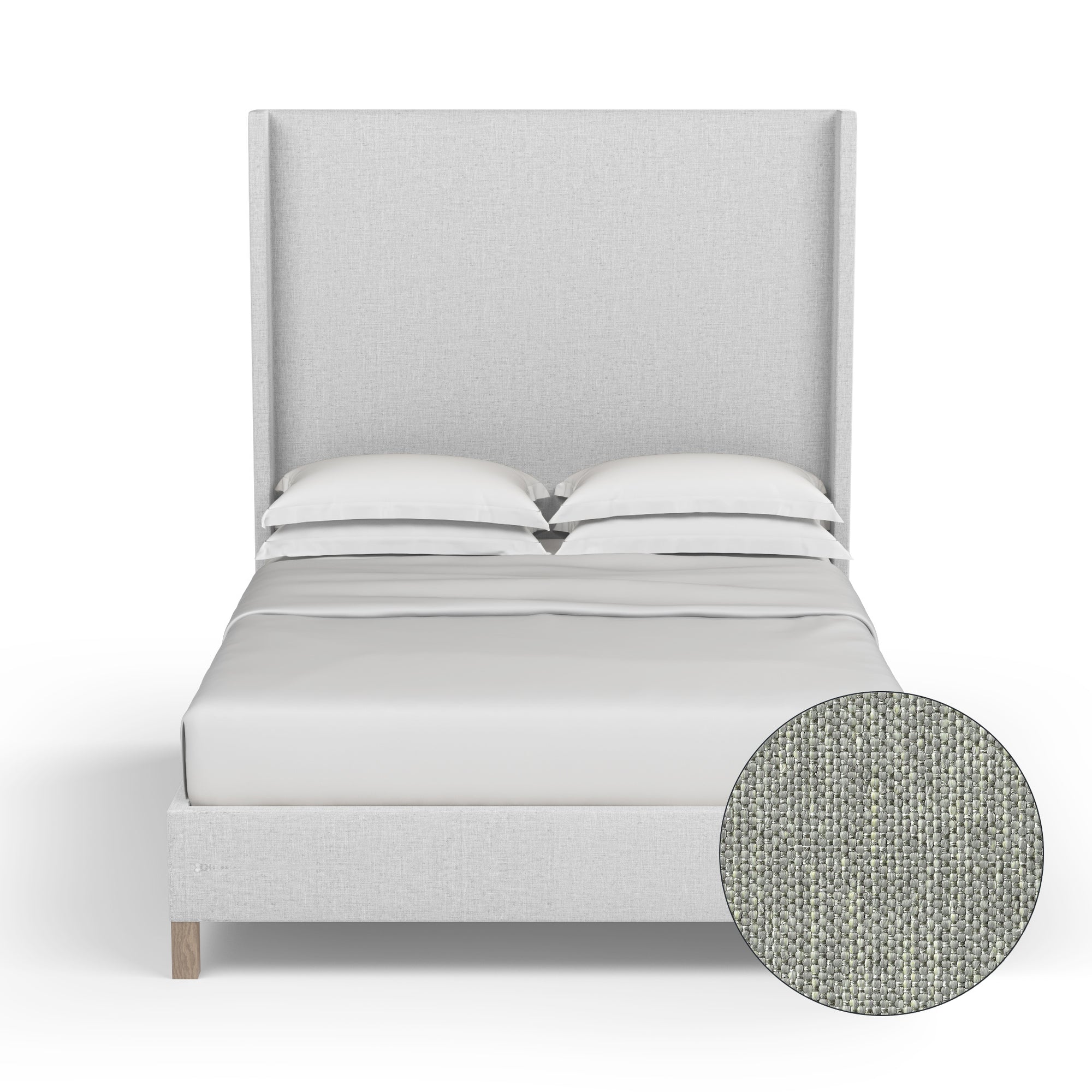 Lincoln Shelter Bed - Haze Pebble Weave Linen