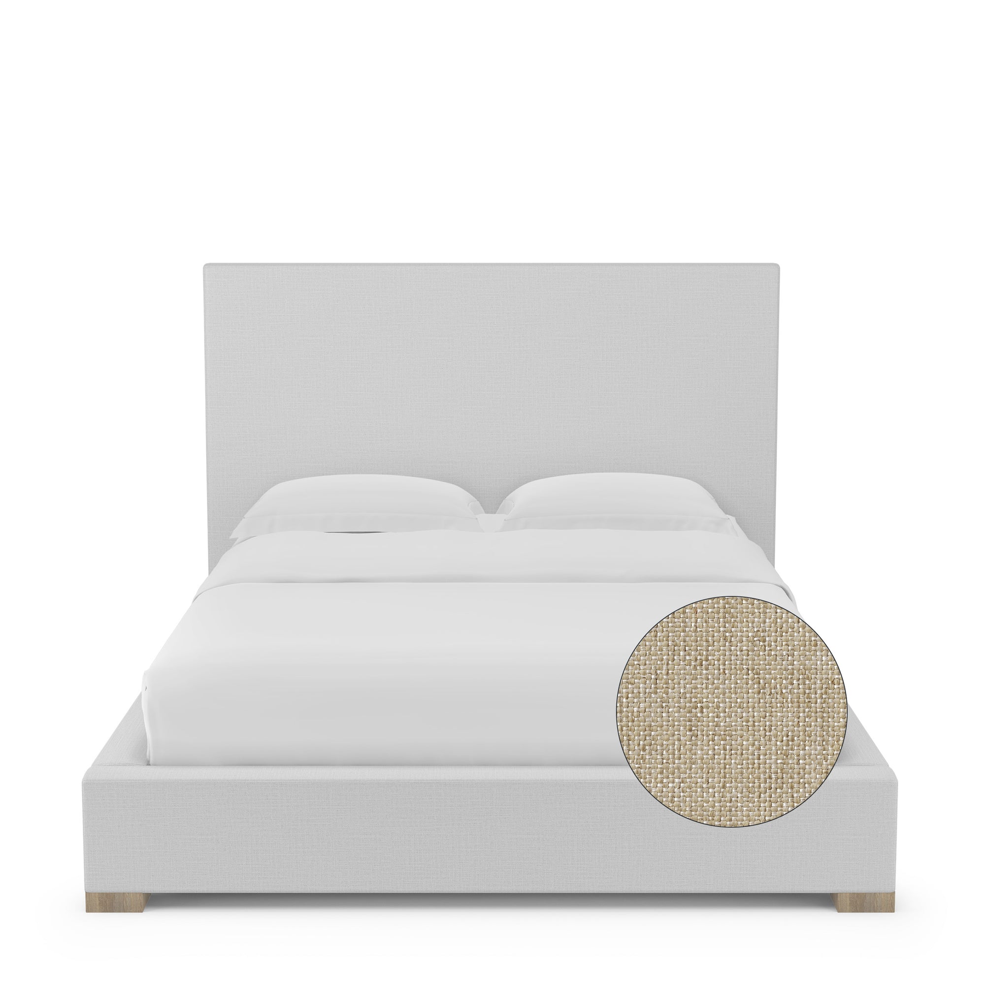 Sloan Panel Bed - Oyster Pebble Weave Linen