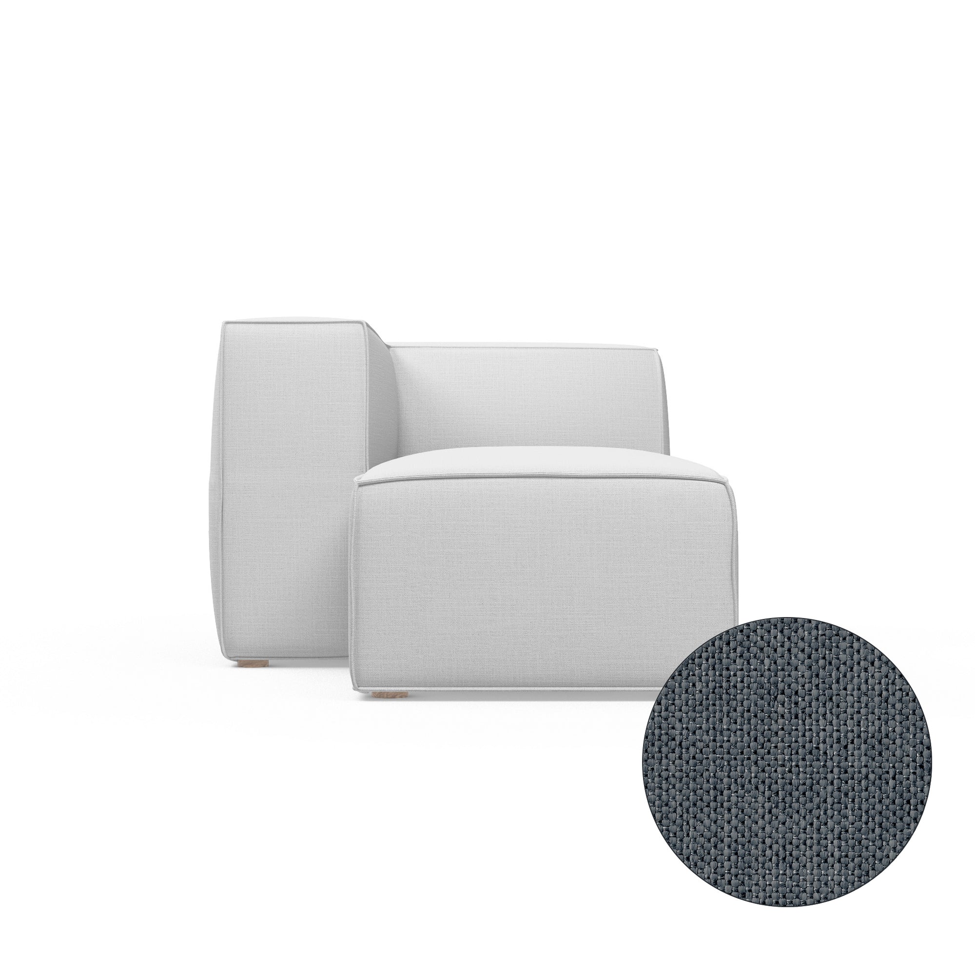 Varick Single-Arm Chaise - Bluebell Pebble Weave Linen