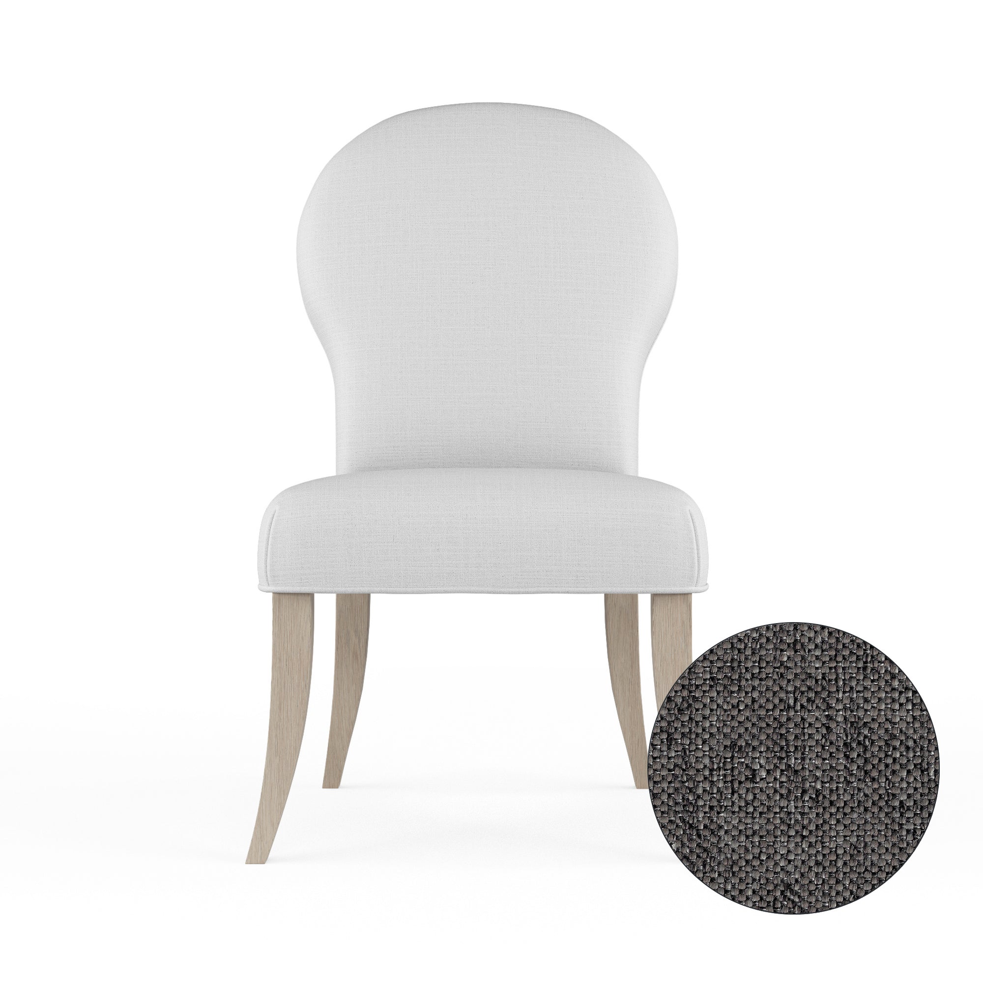 Caitlyn Dining Chair - Graphite Pebble Weave Linen