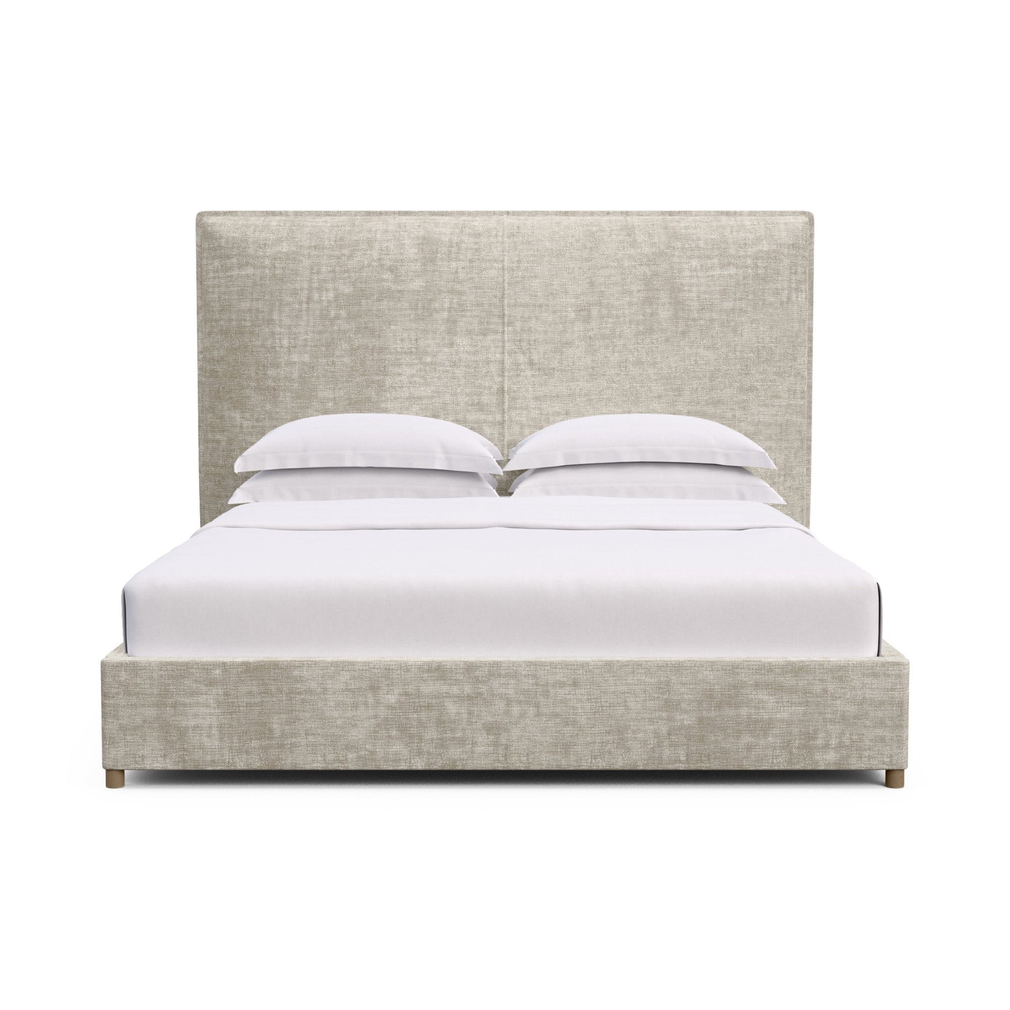Mansfield Panel Bed - Oyster Crushed Velvet