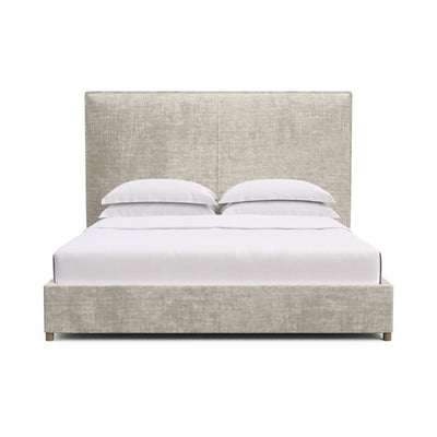 Mansfield Panel Bed - Oyster Crushed Velvet