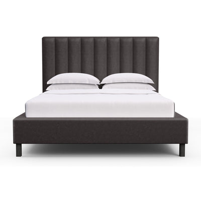 Highline Vertical Channel Panel Bed - Graphite Vintage Leather