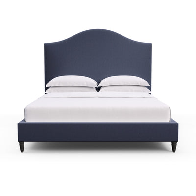 Montague Arched Panel Bed - Blue Print Plush Velvet