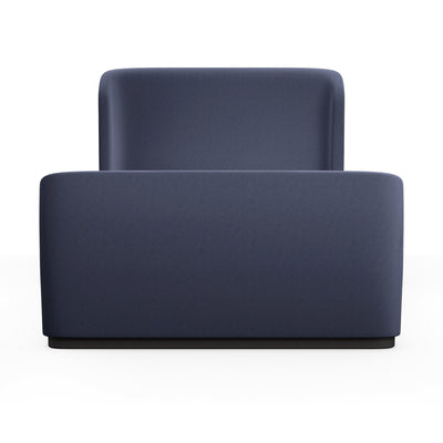 Barrow Shelter Bed w/ Footboard - Blue Print Plush Velvet