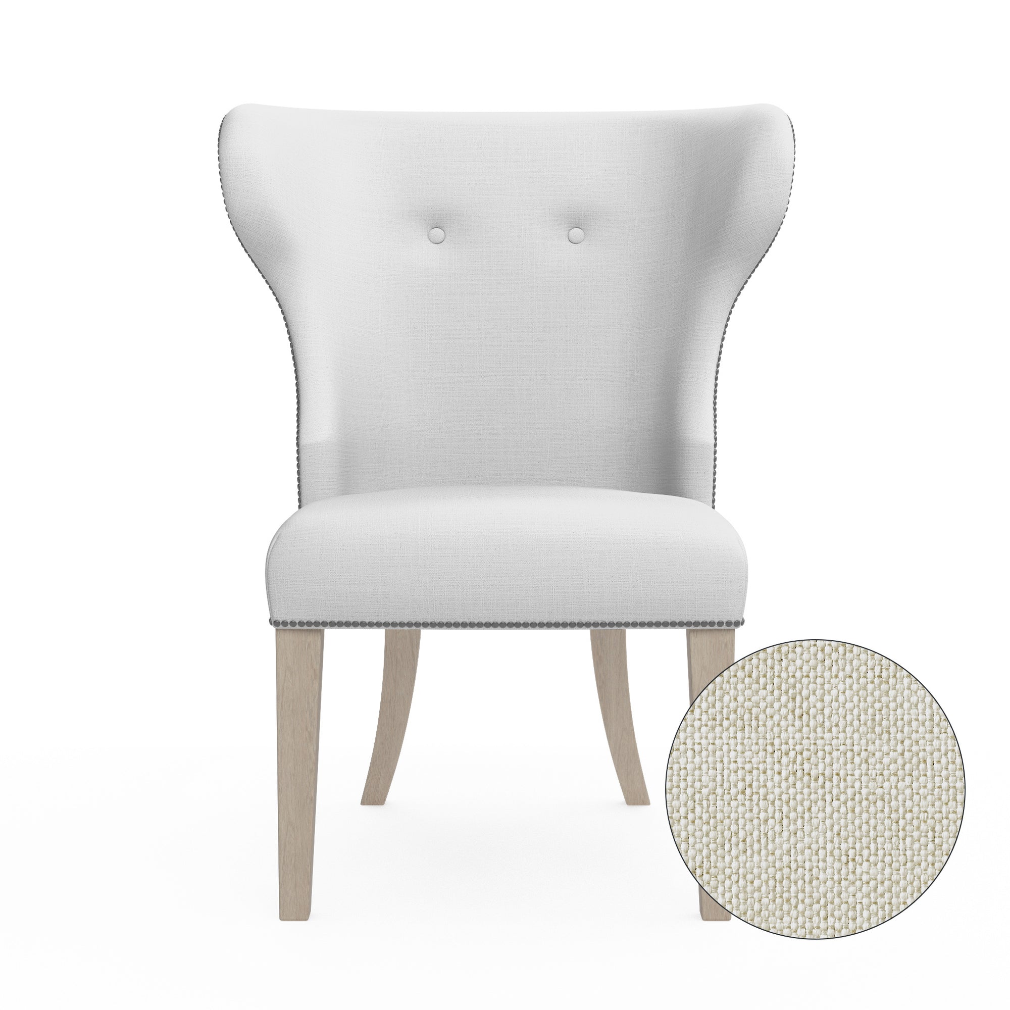 Nina Dining Chair - Alabaster Pebble Weave Linen