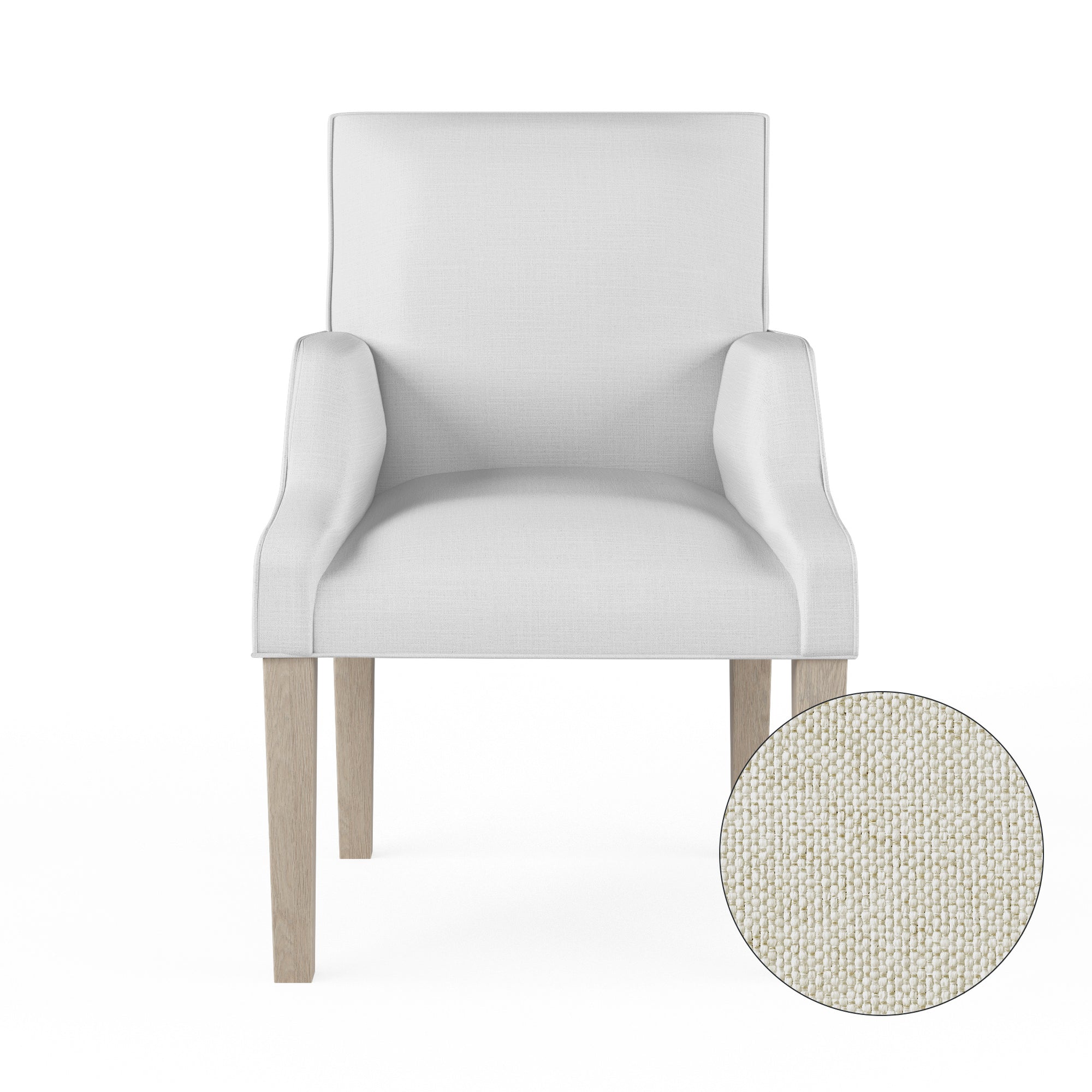 Juliet Dining Chair - Alabaster Pebble Weave Linen