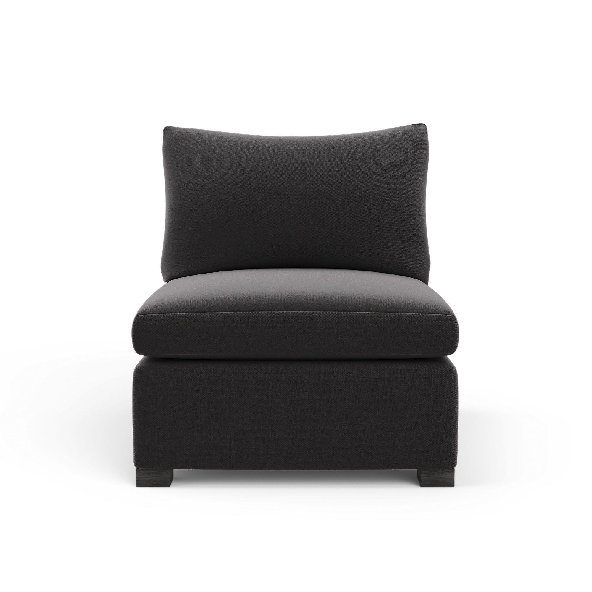Evans Armless Chair - Graphite Plush Velvet