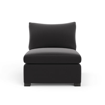 Evans Armless Chair - Graphite Plush Velvet