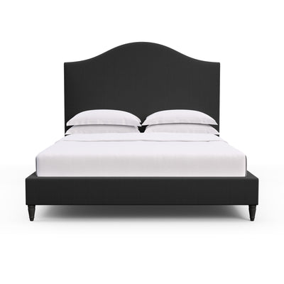 Montague Arched Panel Bed - Black Jack Box Weave Linen