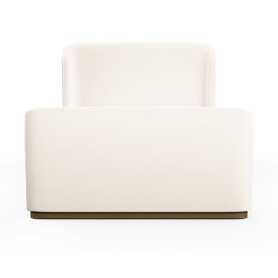 Barrow Shelter Bed w/ Footboard - Alabaster Plush Velvet