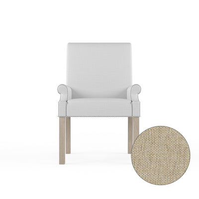 Abigail Dining Chair - Oyster Pebble Weave Linen