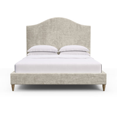 Montague Arched Panel Bed - Oyster Crushed Velvet