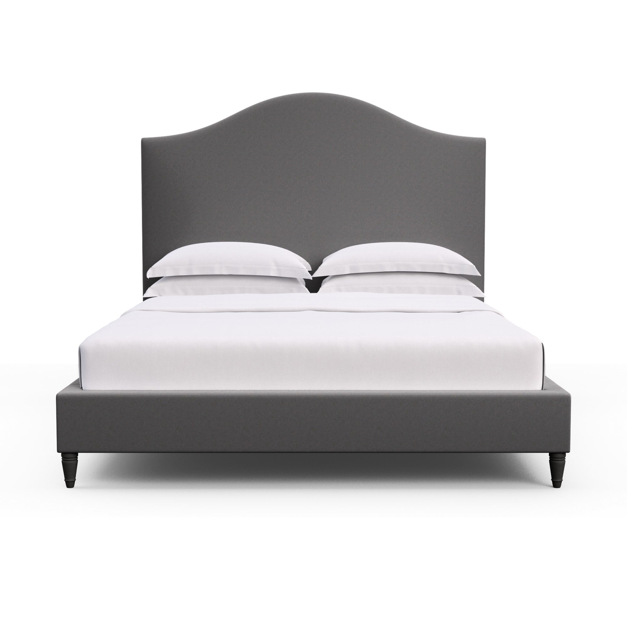 Montague Arched Panel Bed - Graphite Plush Velvet
