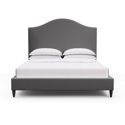 Montague Arched Panel Bed - Graphite Plush Velvet