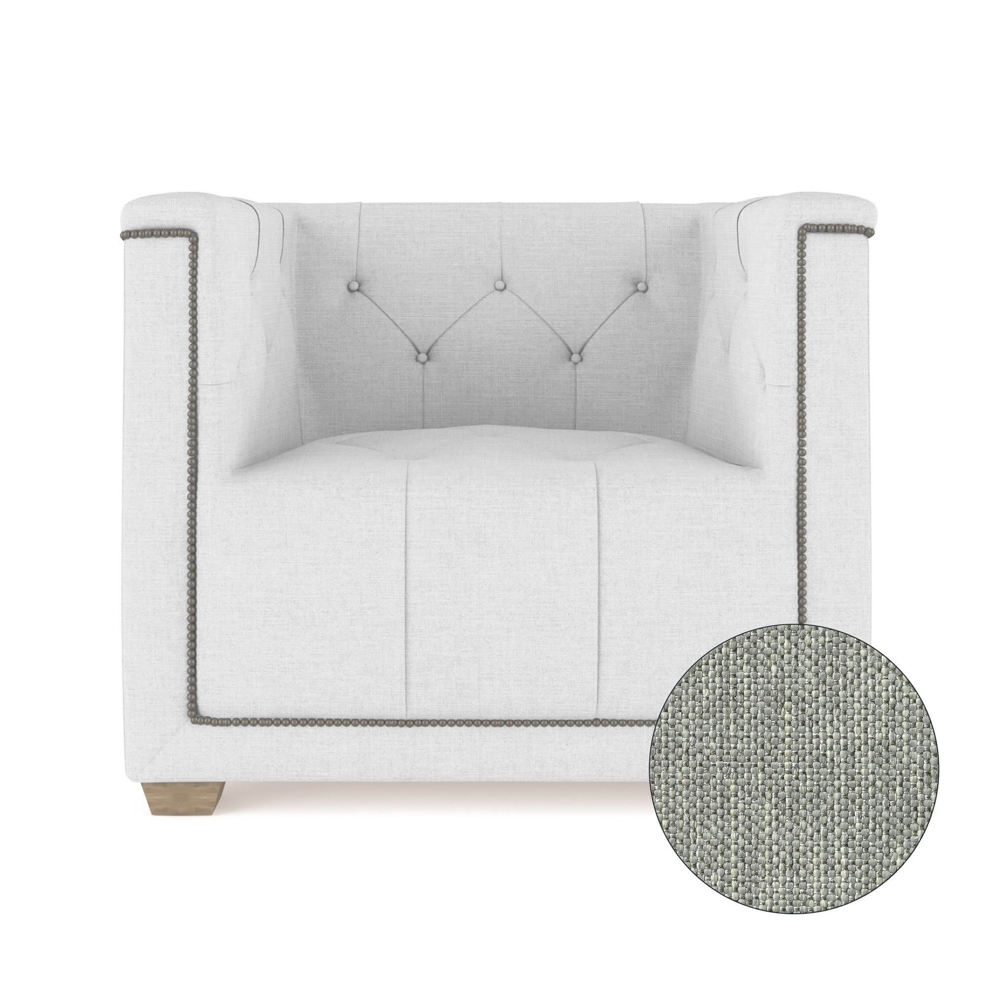 Hudson Chair - Haze Pebble Weave Linen