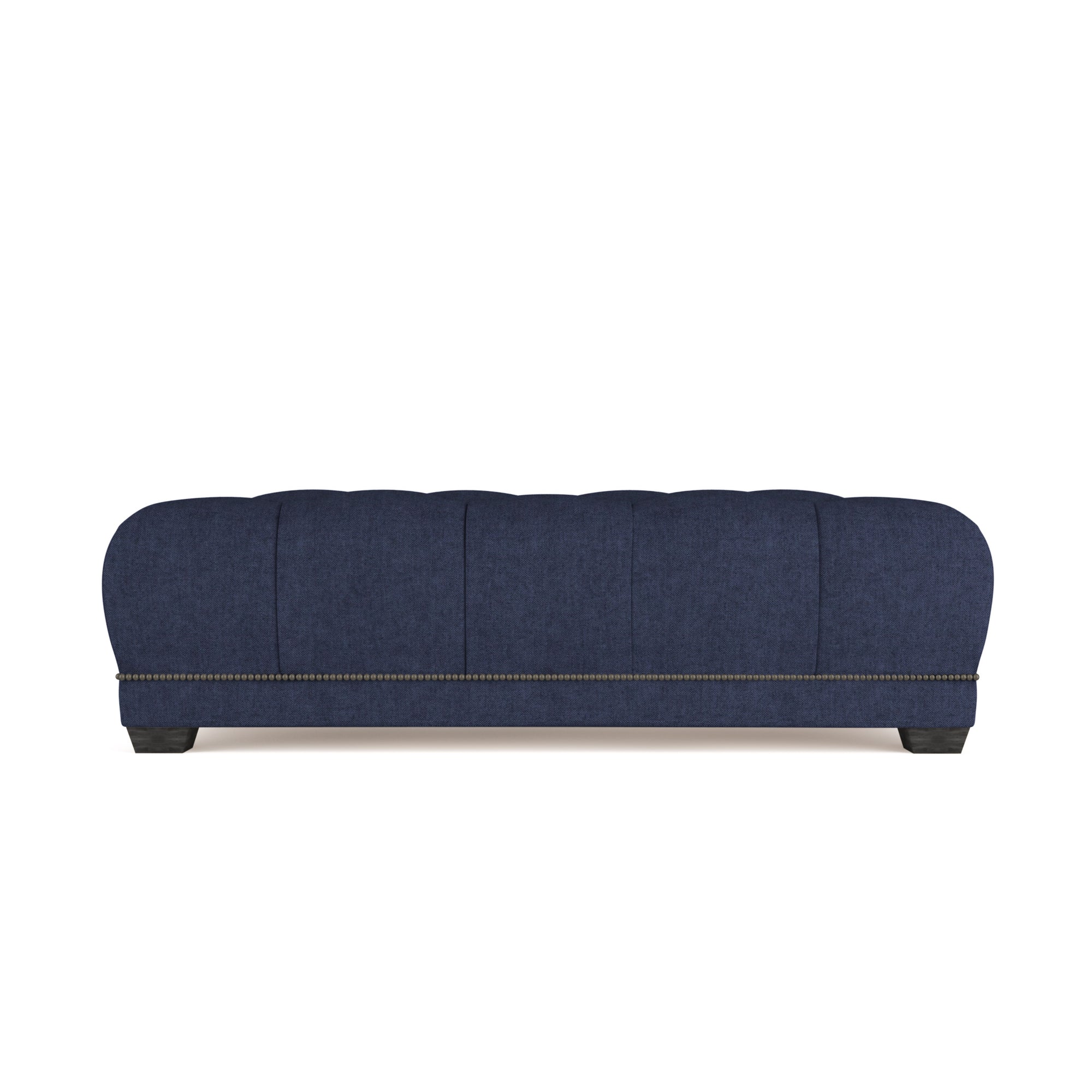 Hudson Table Ottoman - Blue Print Plush Velvet