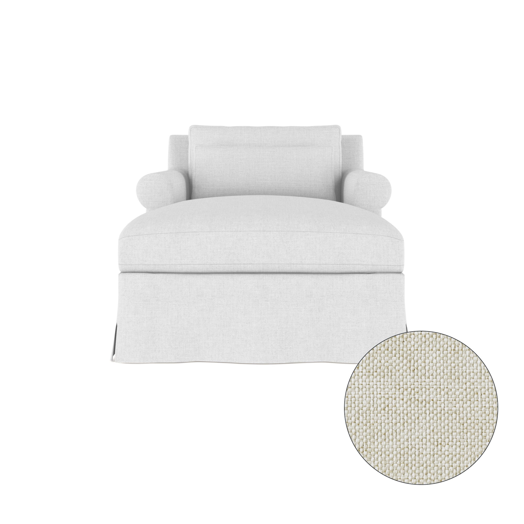 Ludlow Chaise - Alabaster Pebble Weave Linen