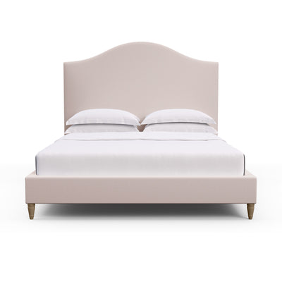 Montague Arched Panel Bed - Blush Plush Velvet