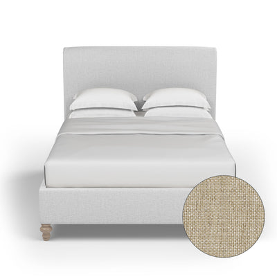 Empire Scroll Bed - Oyster Pebble Weave Linen