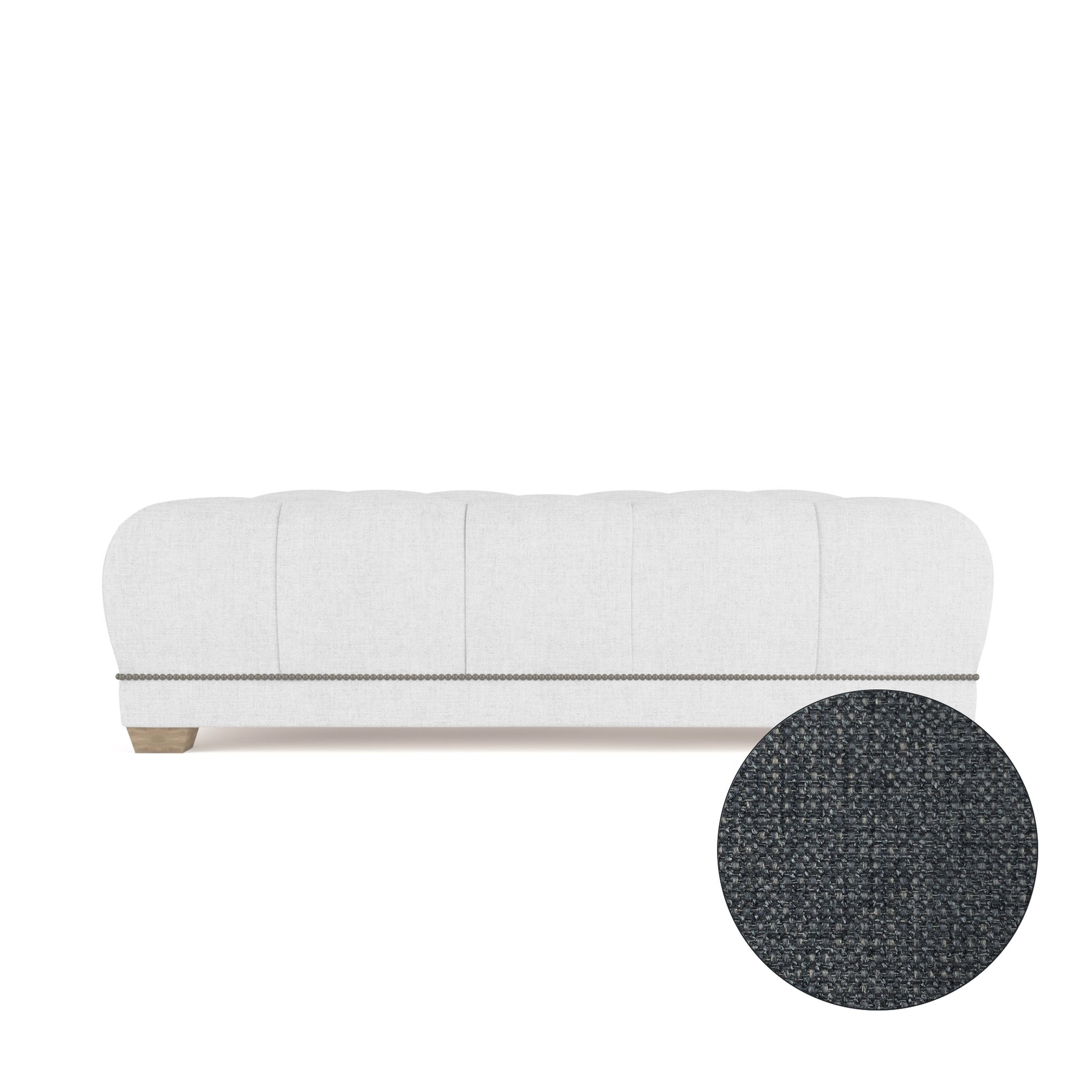 Hudson Table Ottoman - Bluebell Basketweave