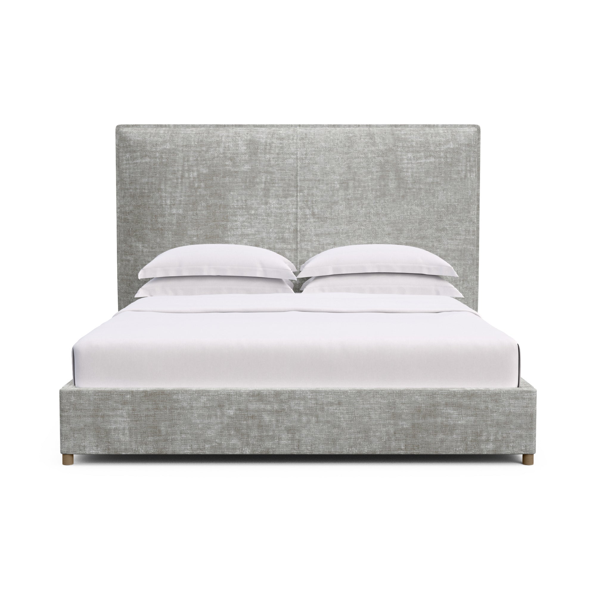 Mansfield Panel Bed - Silver Streak Crushed Velvet