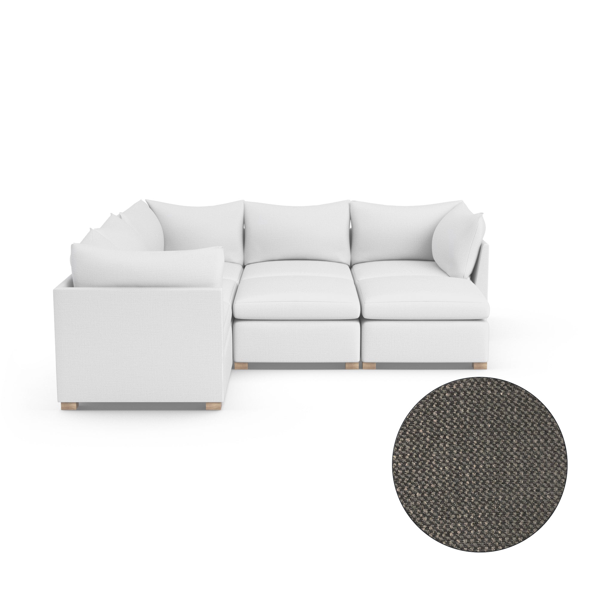 Evans 7-Piece Pit Sectional - Graphite Basketweave