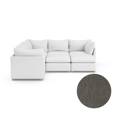 Evans 7-Piece Pit Sectional - Graphite Basketweave