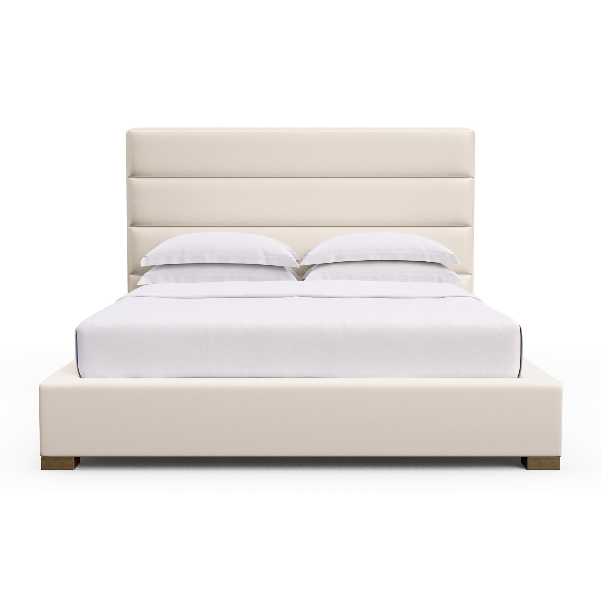 Boyd Horizontal Channel Panel Bed - Oyster Plush Velvet